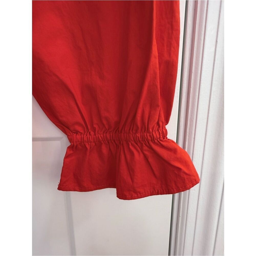 Loft Ruffle Cuff Mixed Media Blouse - Picture 7 of 7